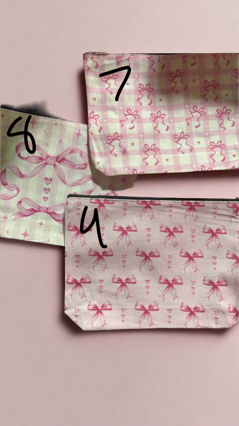 Cute Pink Bows Pencil Bag